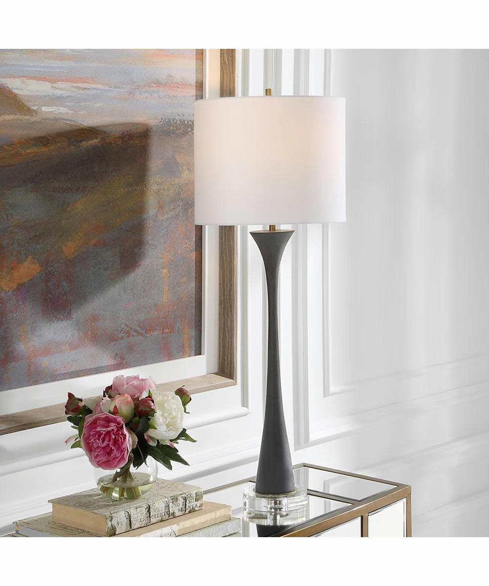 Fountain Black Stone Buffet Lamp - Image 2