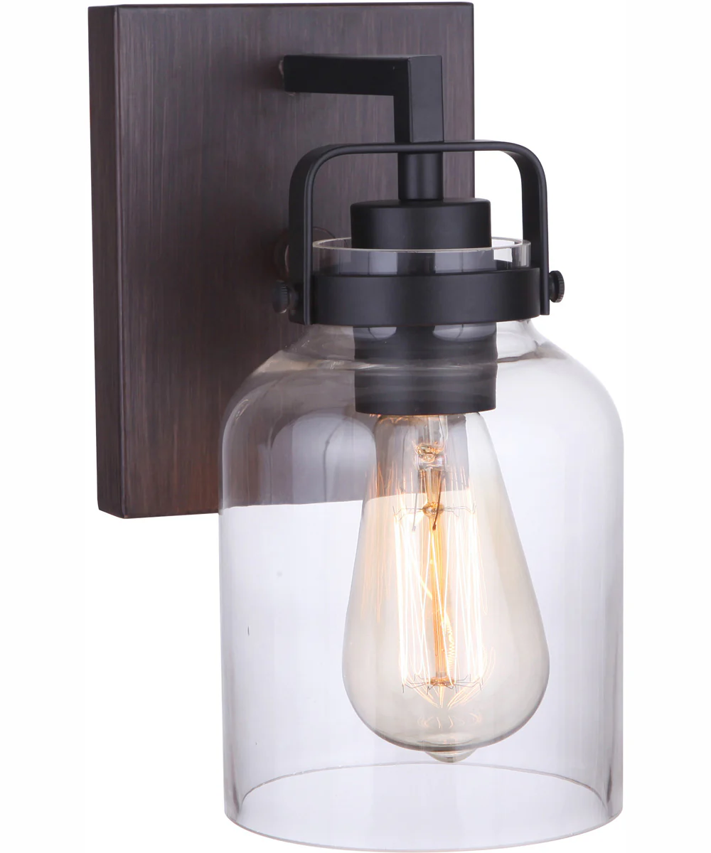 Foxwood 1-Light Wall Sconce Flat Black/Dark Teak - Image 2