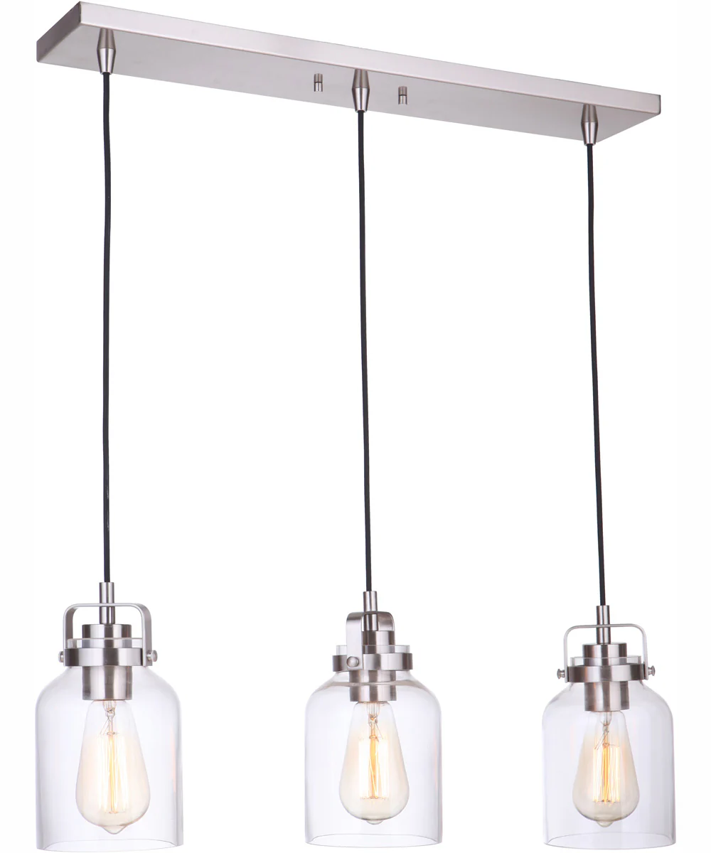 Foxwood 3-Light Pendant Brushed Polished Nickel - Image 2