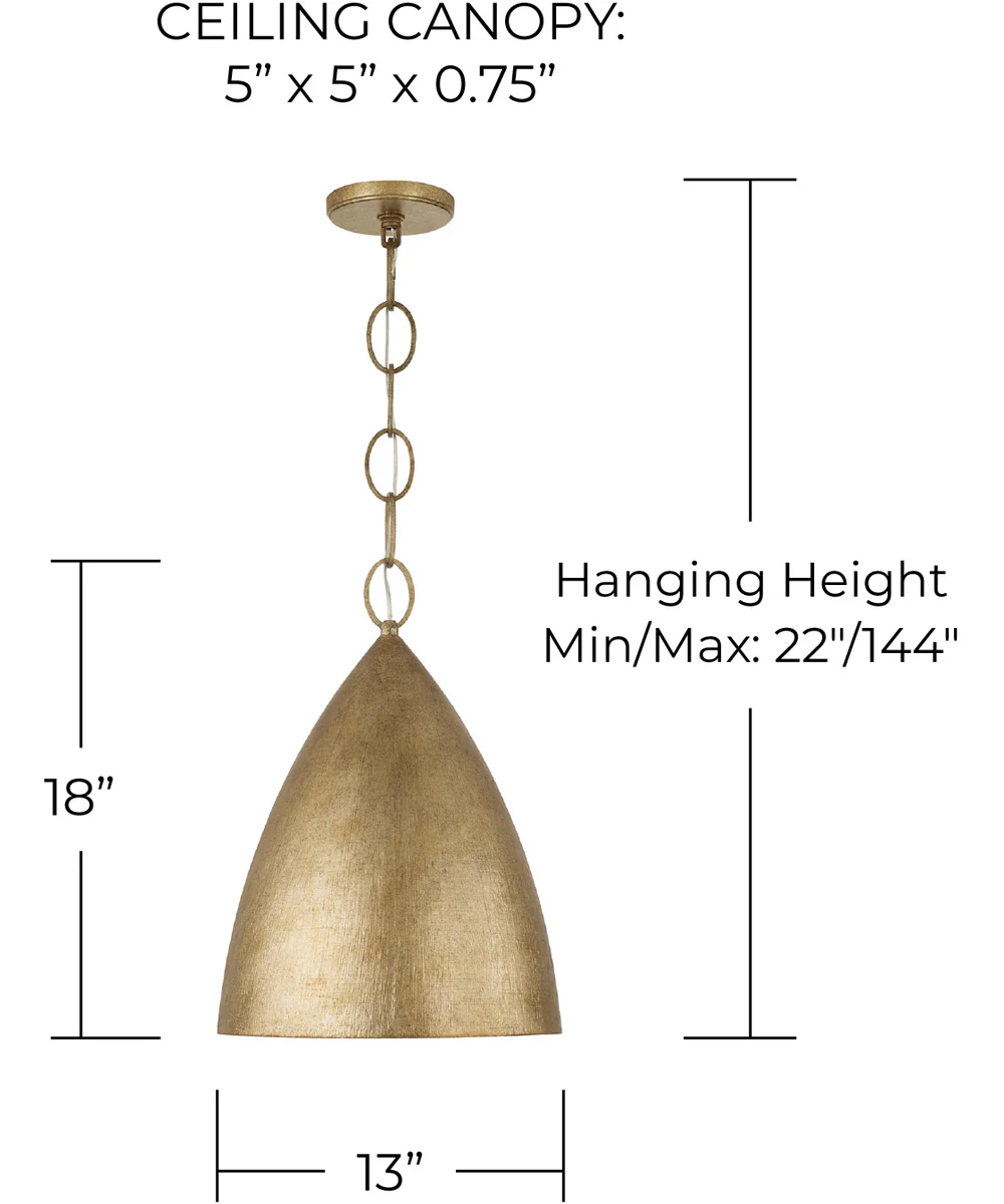 Francesca 1-Light Pendant Feathered Gold - Image 5