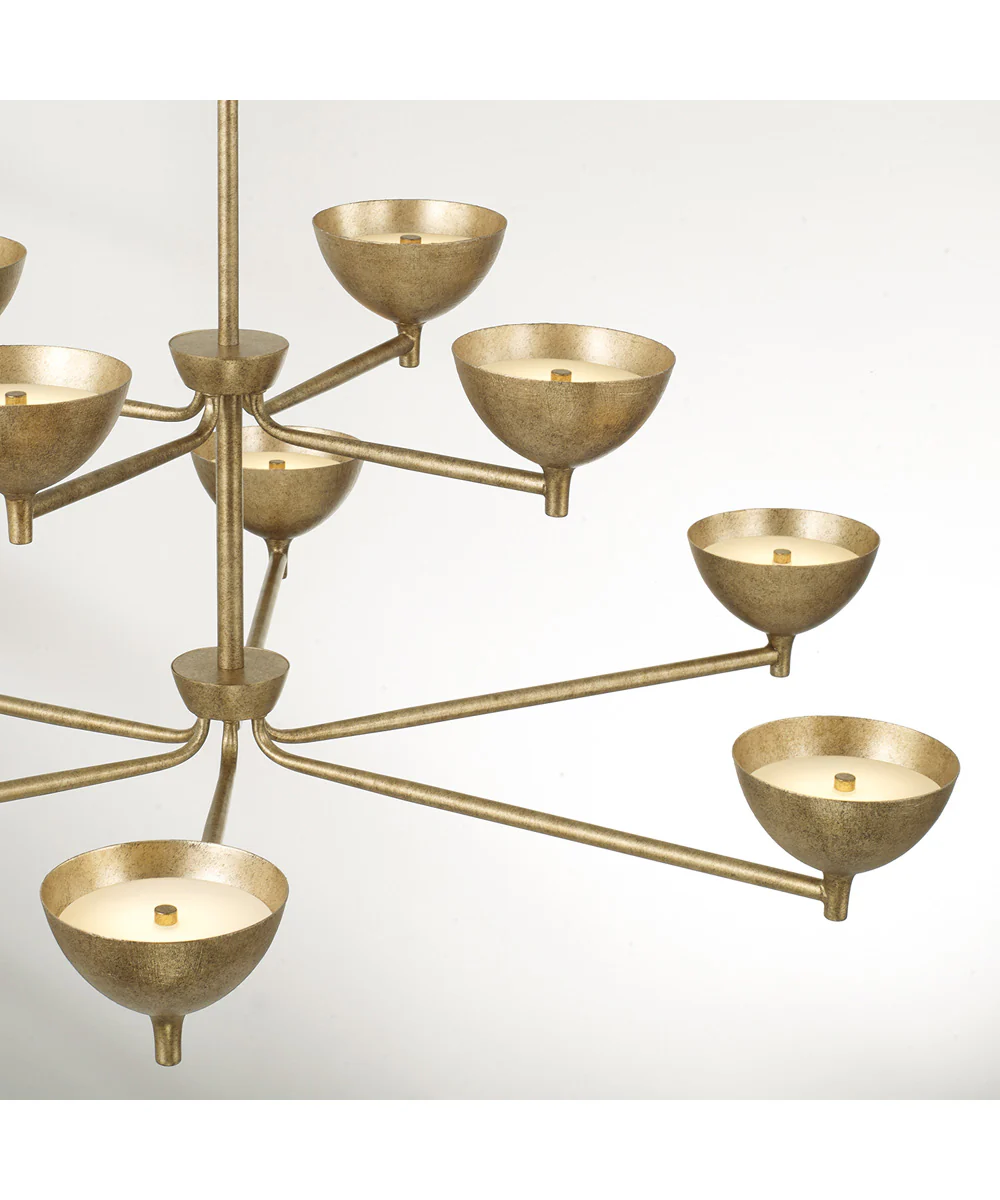 Francesca 10-Light Chandelier Feathered Gold - Image 4