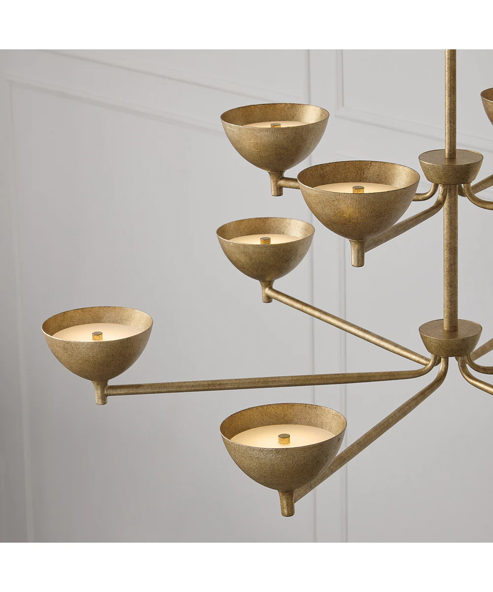 Francesca 10-Light Chandelier Feathered Gold - Image 5
