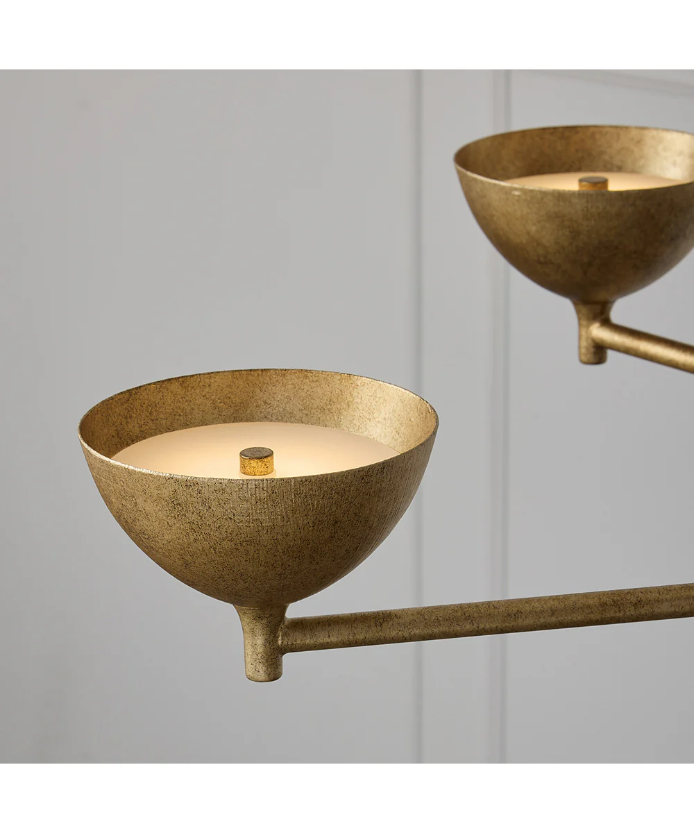 Francesca 10-Light Chandelier Feathered Gold - Image 6
