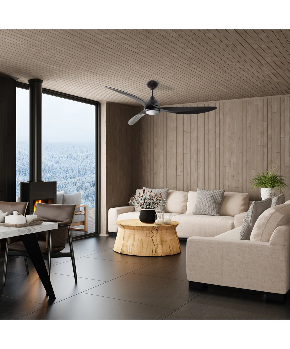 Frazier 56" 3-blade Indoor/ Outdoor Damp Rated Ceiling Fan Fan Flat Black - Image 2