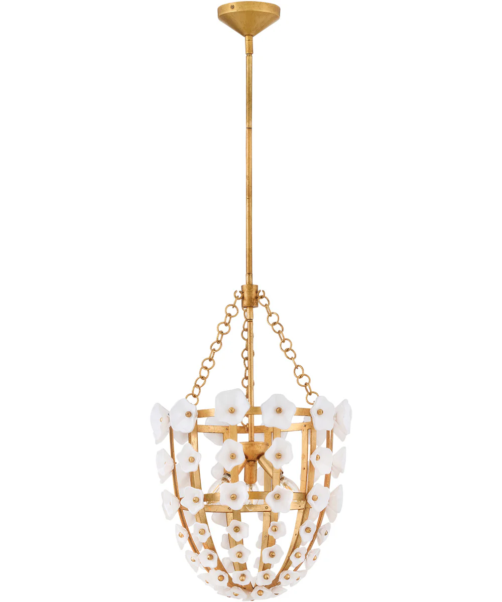 Azalea 3-Light Large Pendant in Distressed Brass - Image 2