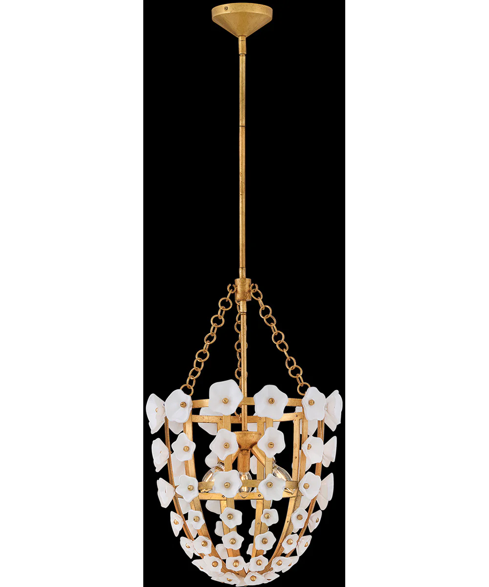Azalea 3-Light Large Pendant in Distressed Brass - Image 7