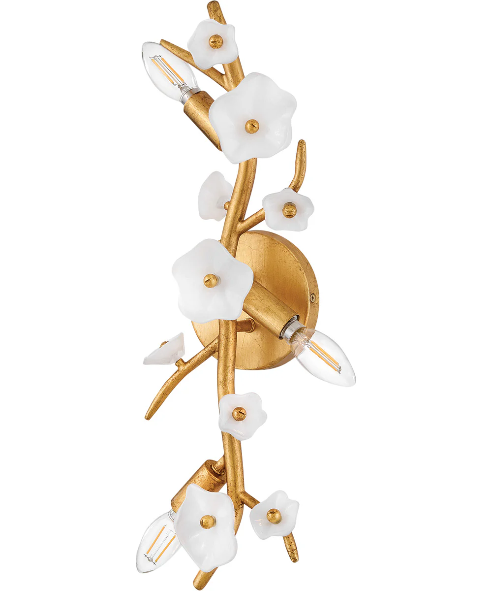 Azalea 3-Light Large Three Light Sconce in Distressed Brass - Image 2