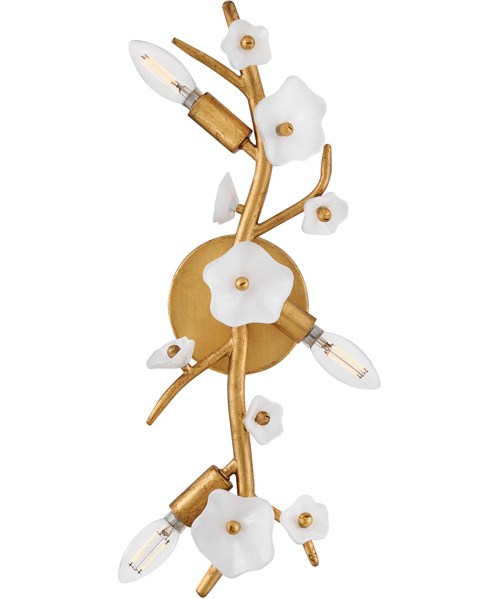 Azalea 3-Light Large Three Light Sconce in Distressed Brass - Image 6