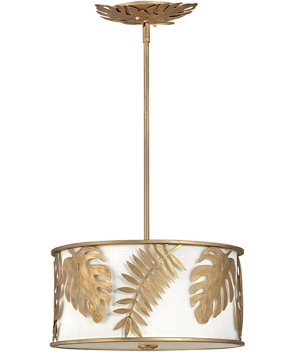 Botanica 3-Light Medium Convertible Pendant in Burnished Gold