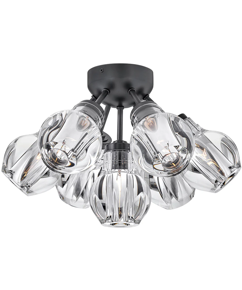 Elise 7-Light Medium Semi-Flush Mount in Black*