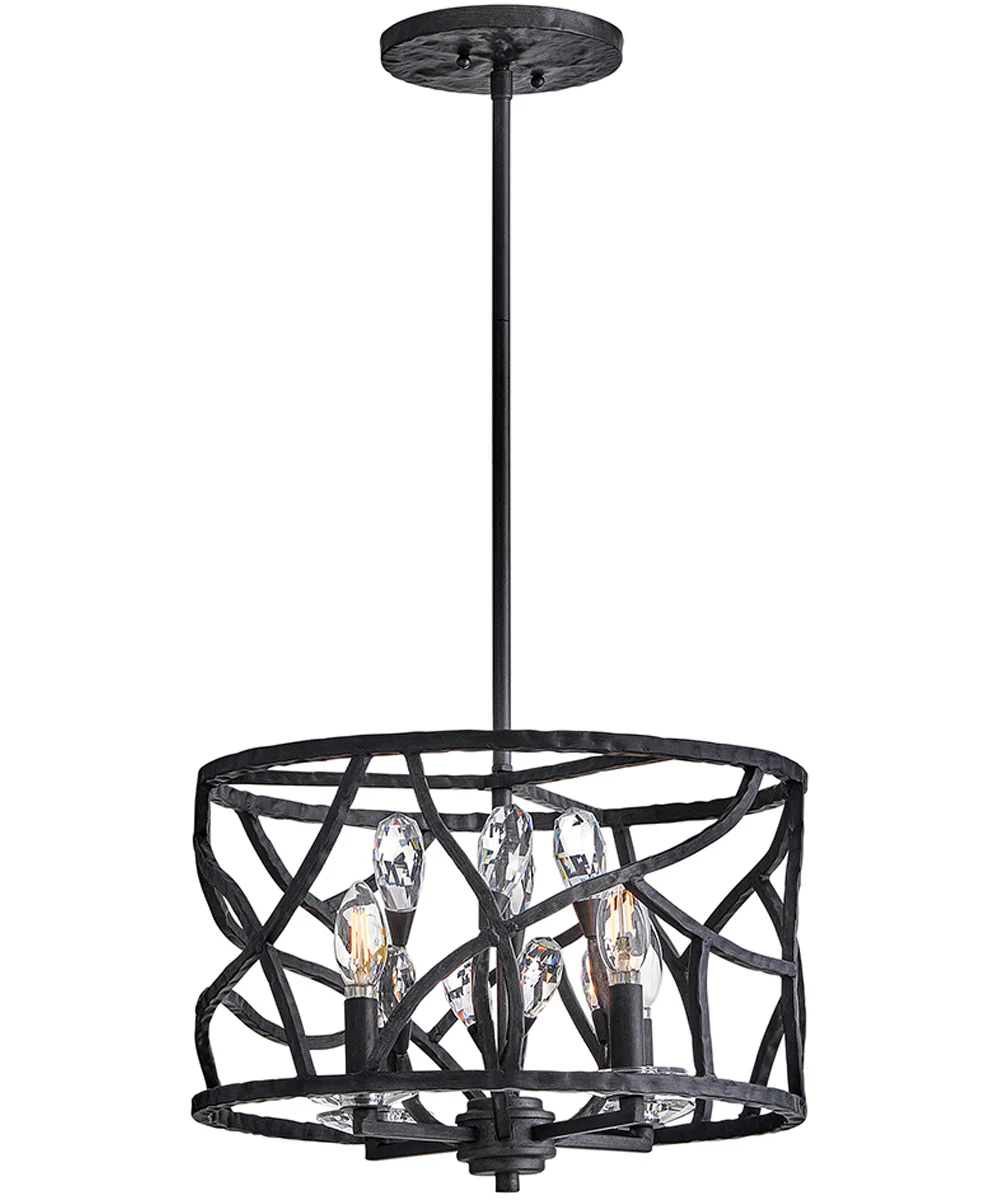 Eve 4-Light Medium Convertible Flush Mount in Brushed Graphite