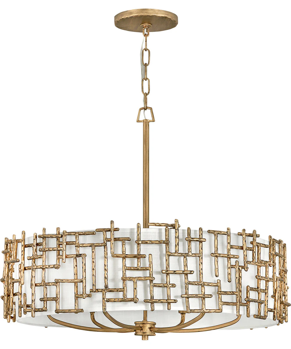 Farrah 6-Light Medium Drum in Burnished Gold