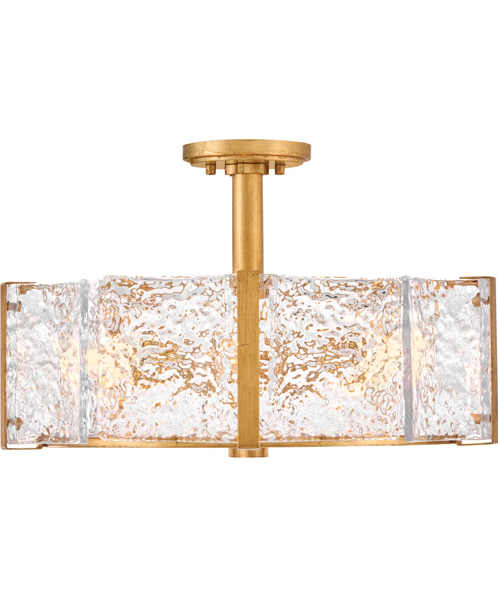 Florian 5-Light Medium Semi-Flush Mount in Distressed Brass - Image 3