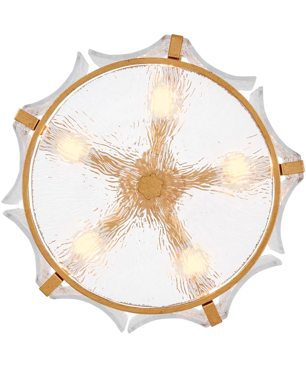 Florian 5-Light Medium Semi-Flush Mount in Distressed Brass - Image 4