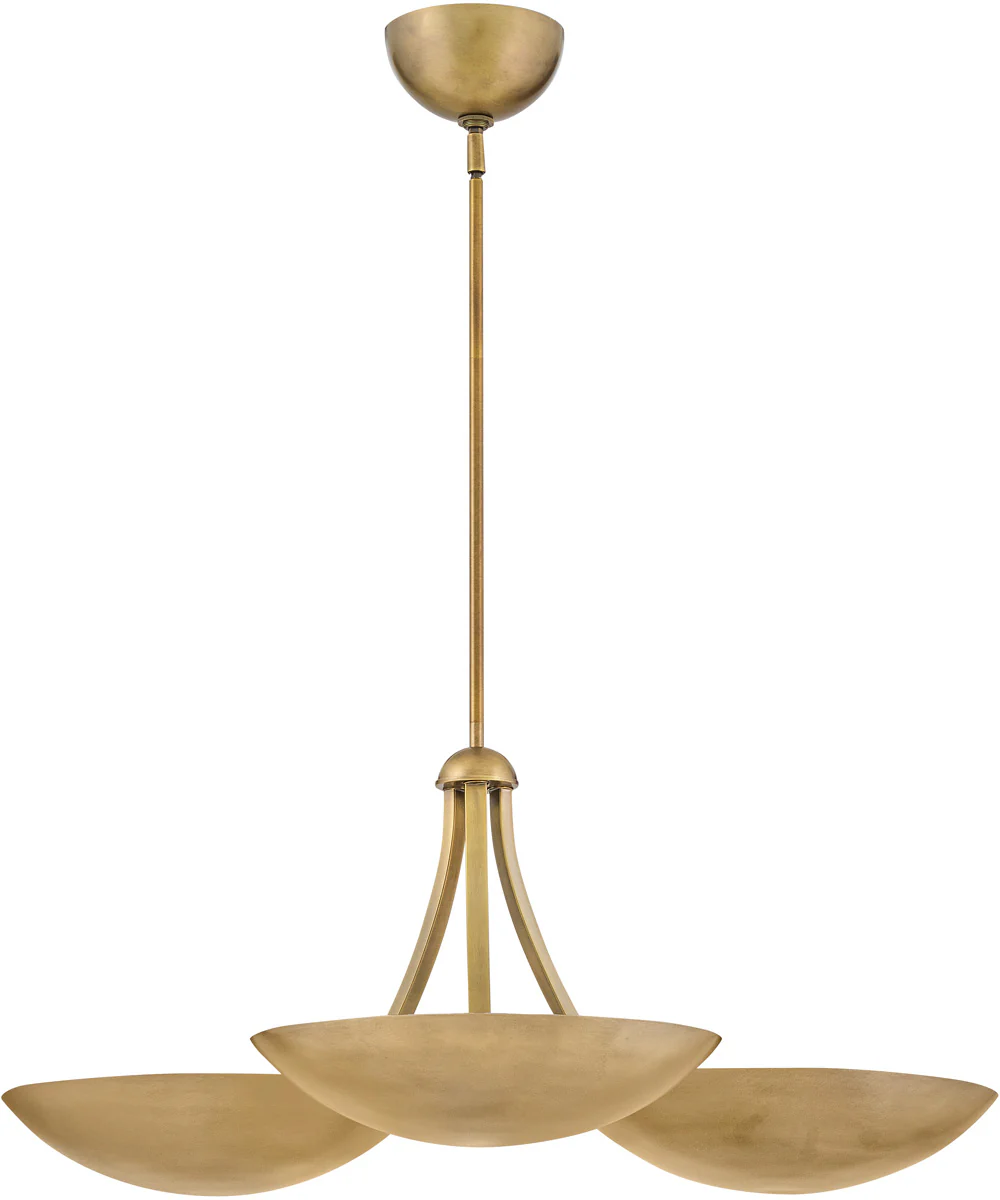 Glenn 3-Light Large Chandelier in Heritage Brass - Image 3