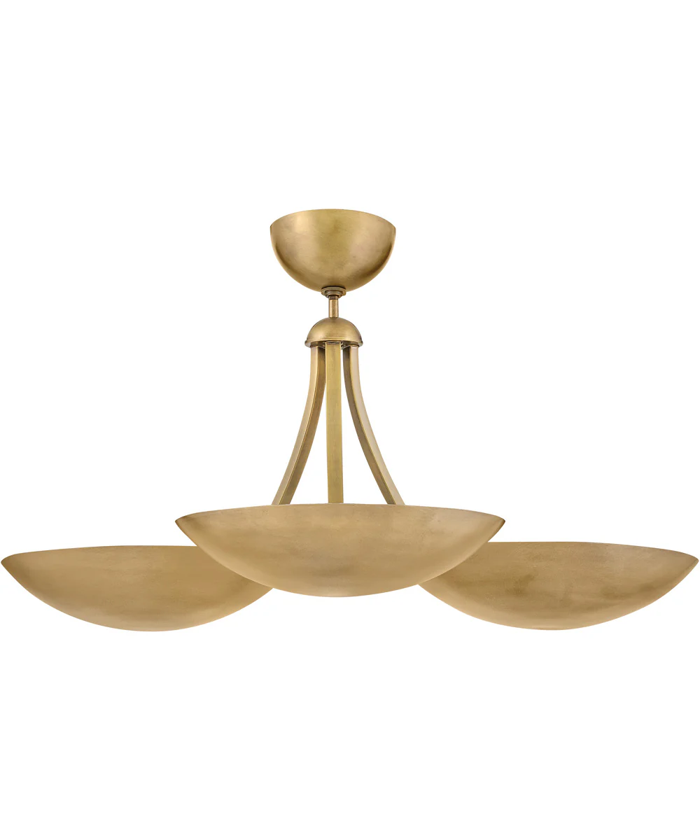 Glenn 3-Light Large Chandelier in Heritage Brass - Image 4