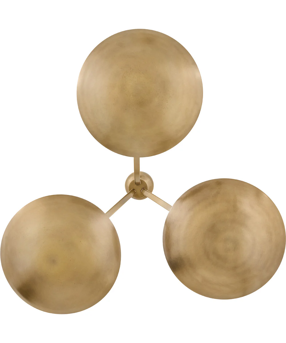 Glenn 3-Light Large Chandelier in Heritage Brass - Image 5