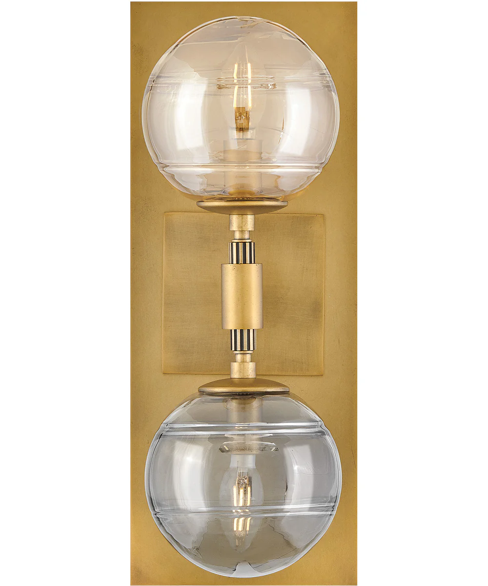 Oberon 2-Light Medium Two Light Sconce in Heritage Brass - Image 2