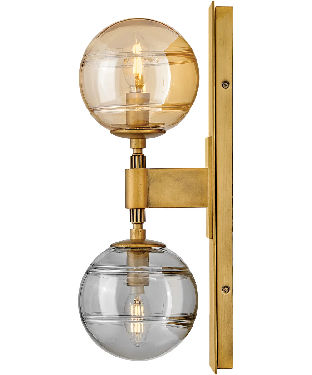 Oberon 2-Light Medium Two Light Sconce in Heritage Brass - Image 5