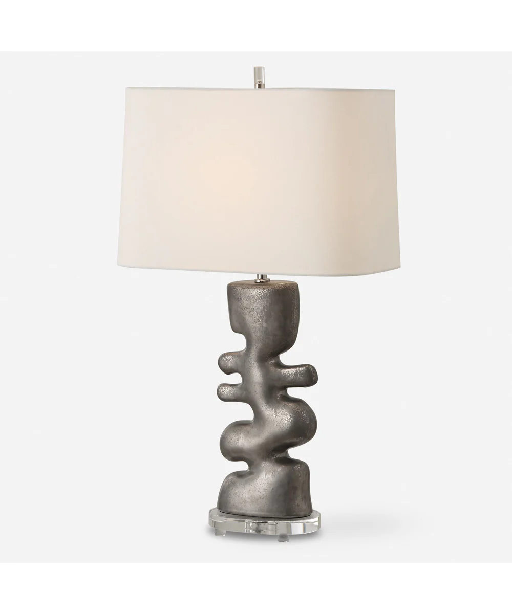 Free Flowing Nickel Table Lamp