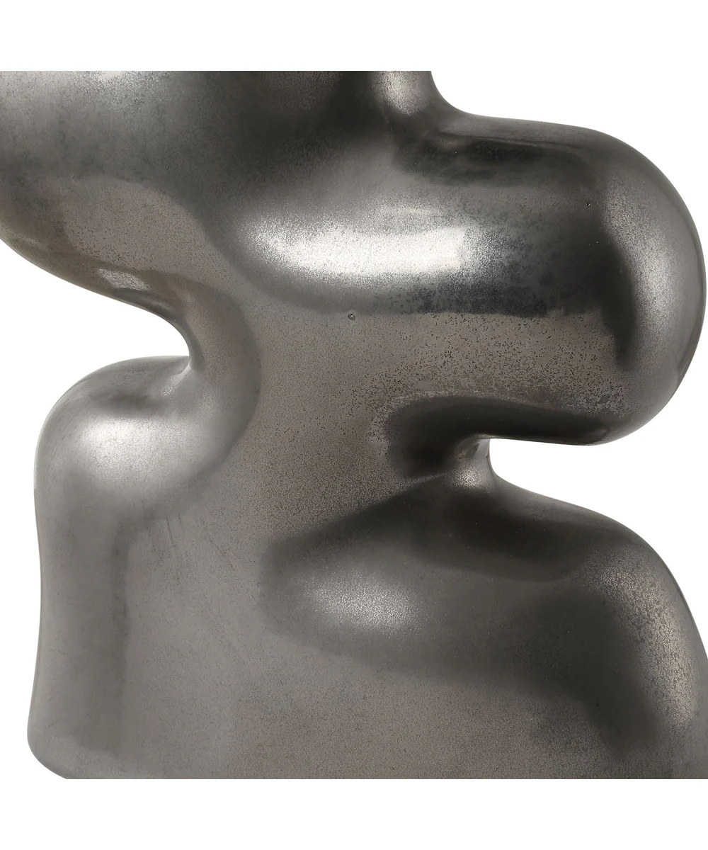 Free Flowing Nickel Vases Set of 2 - Image 6