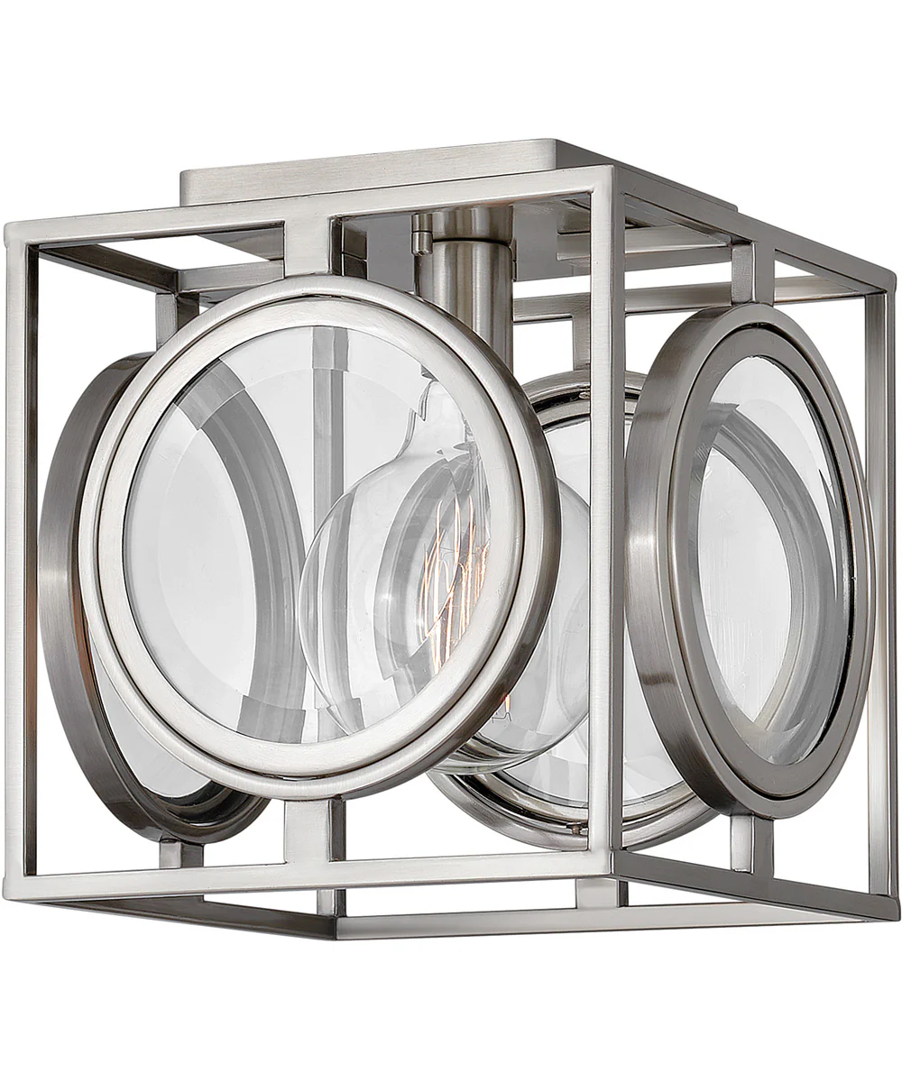Fulham 1-Light Small Flush Mount in Polished Antique Nickel