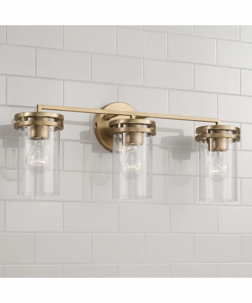Fuller 3-Light Vanity Aged Brass - Image 2