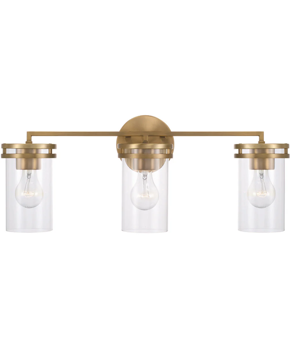 Fuller 3-Light Vanity Aged Brass - Image 5
