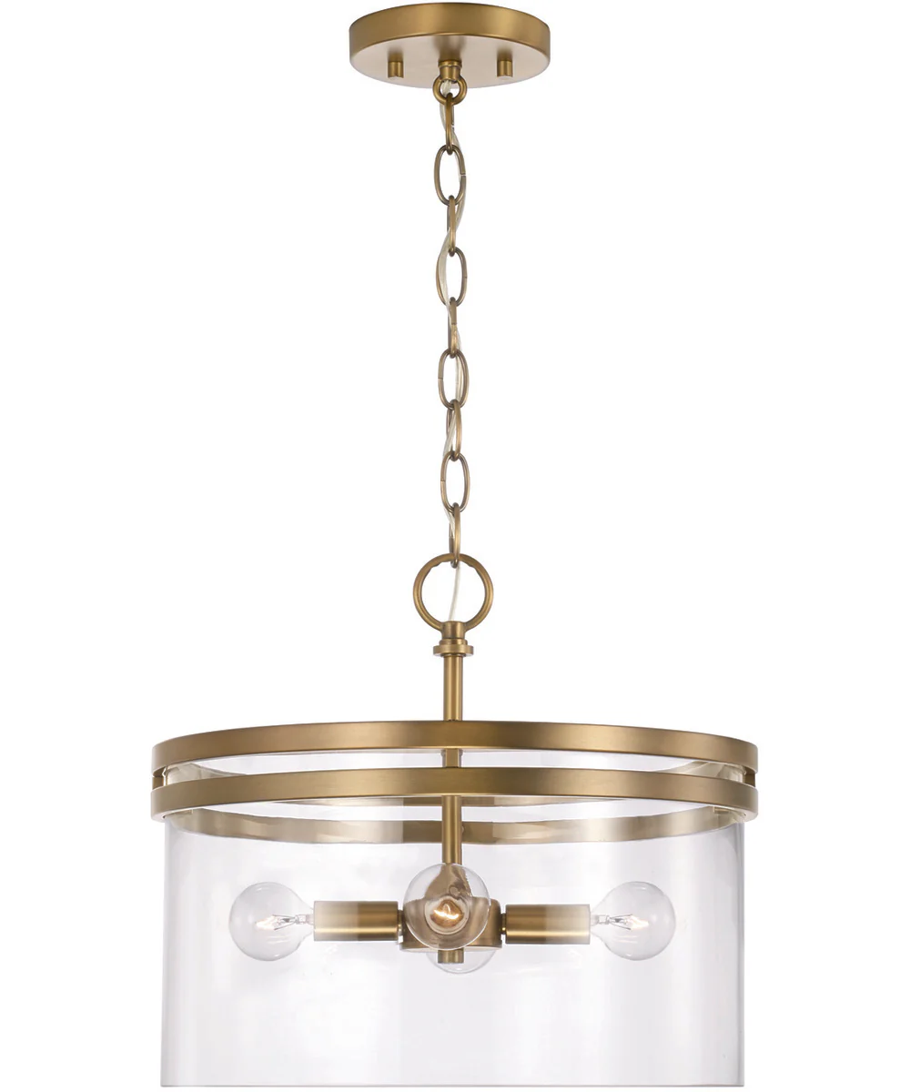 Fuller 4-Light Semi-Flush Aged Brass - Image 5
