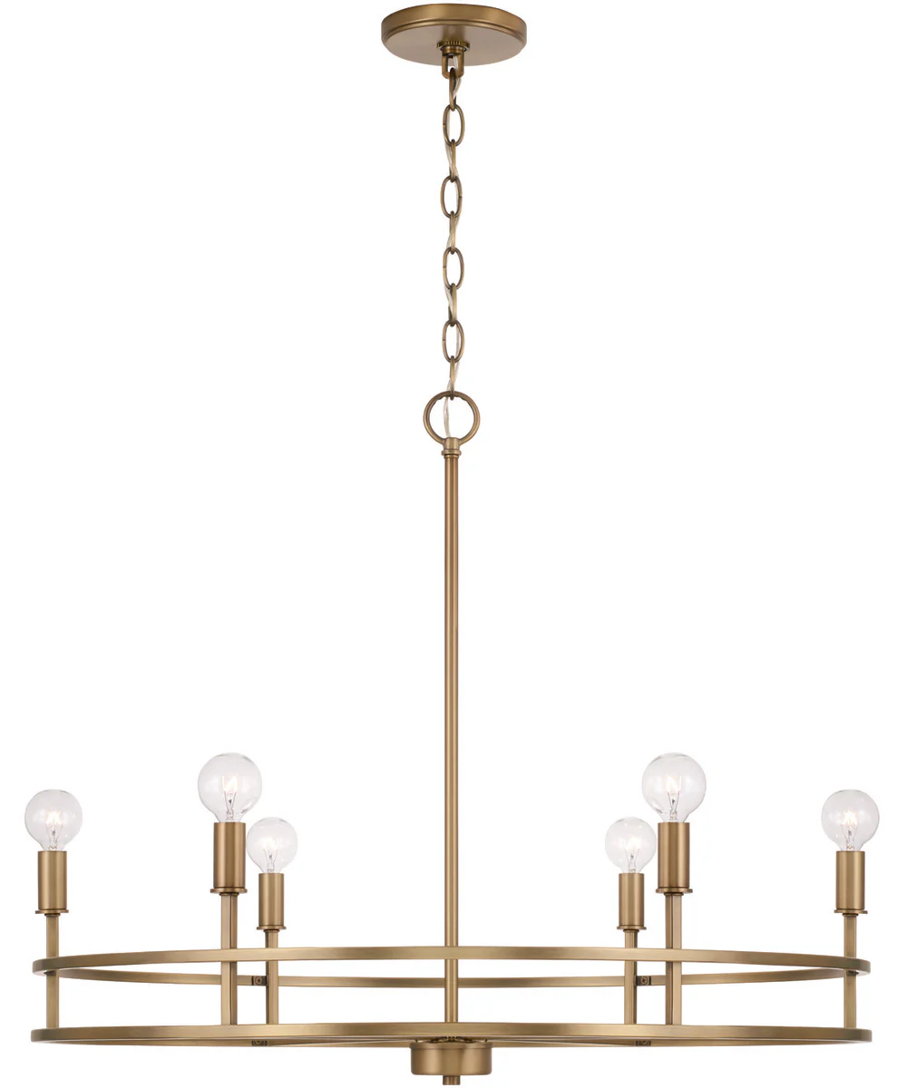 Fuller 6-Light Chandelier Aged Brass
