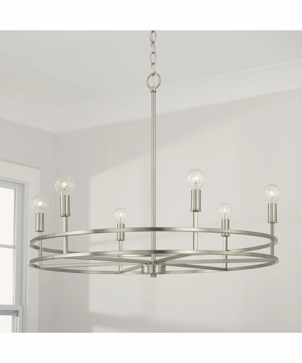 Fuller 6-Light Chandelier Brushed Nickel - Image 2