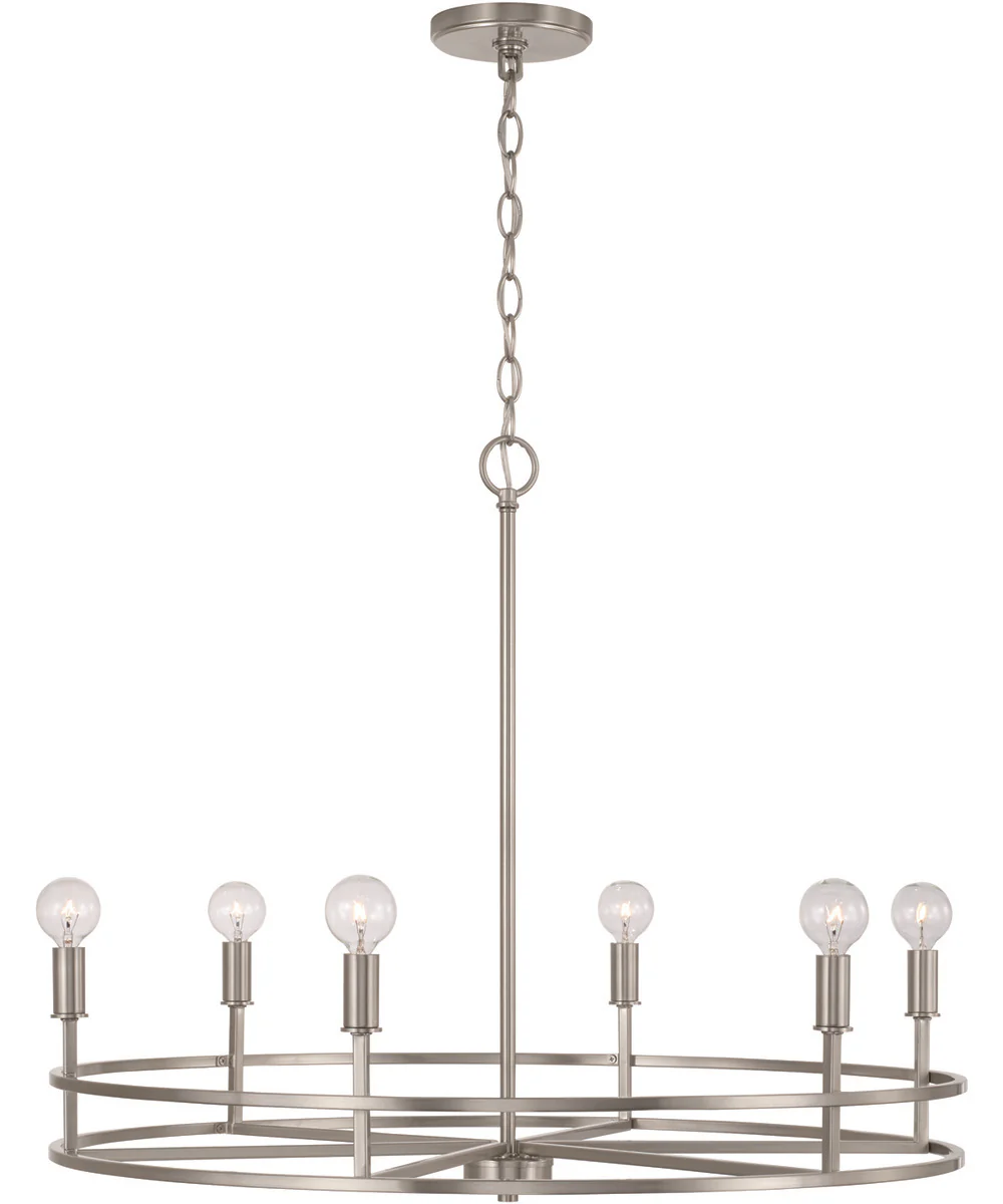 Fuller 6-Light Chandelier Brushed Nickel - Image 4