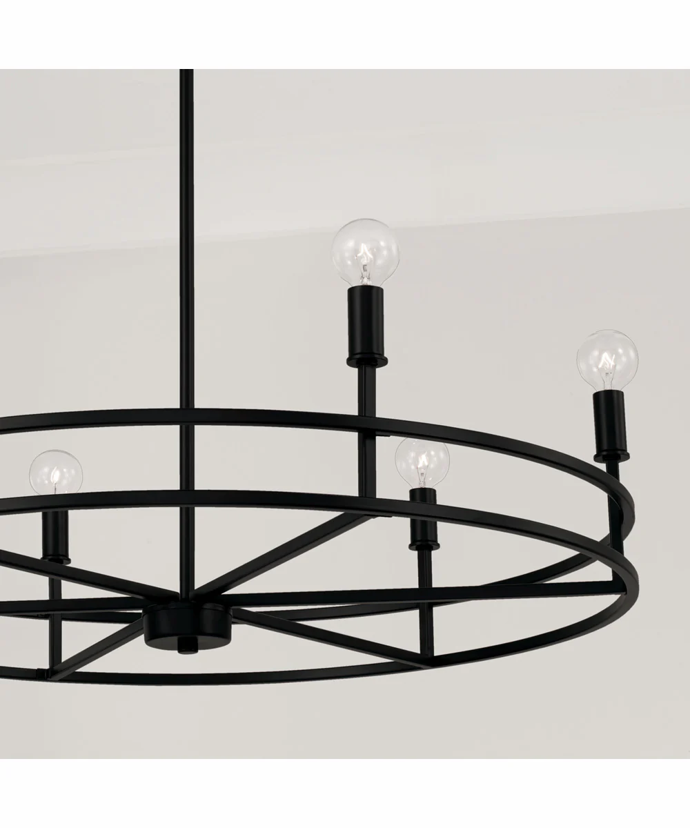 Fuller 6-Light Chandelier Matte Black - Image 3