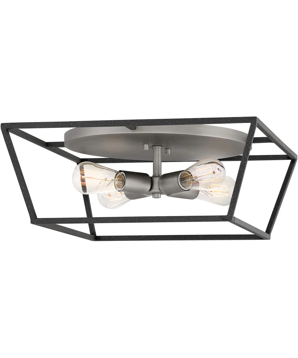 Fulton 4-Light Medium Flush Mount in Aged Zinc