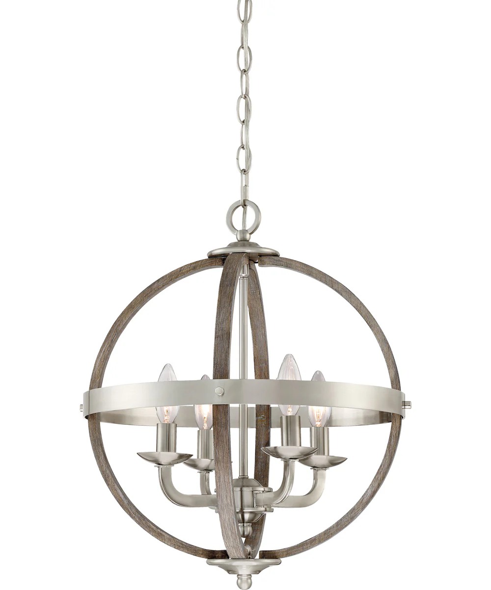 Fusion 4-light Pendant Brushed Nickel - Image 2