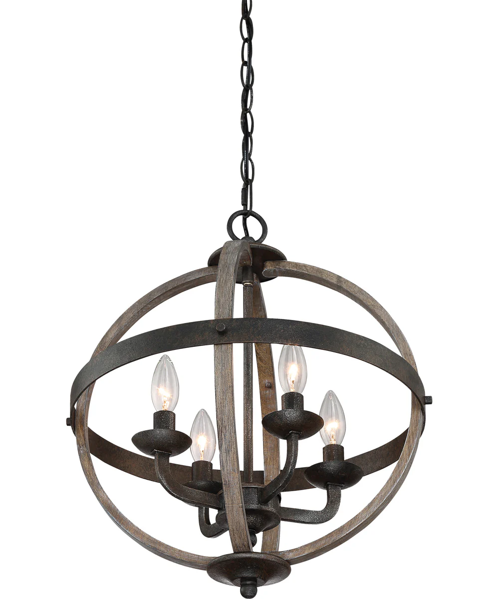 Fusion 4-light Pendant Rustic Black - Image 4