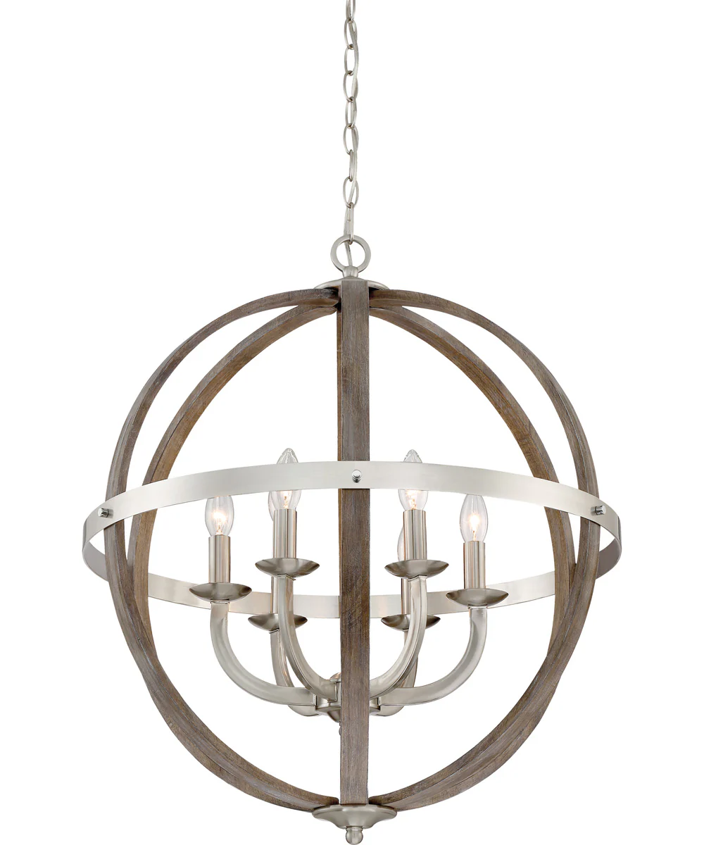 Fusion 6-light Pendant Brushed Nickel - Image 5