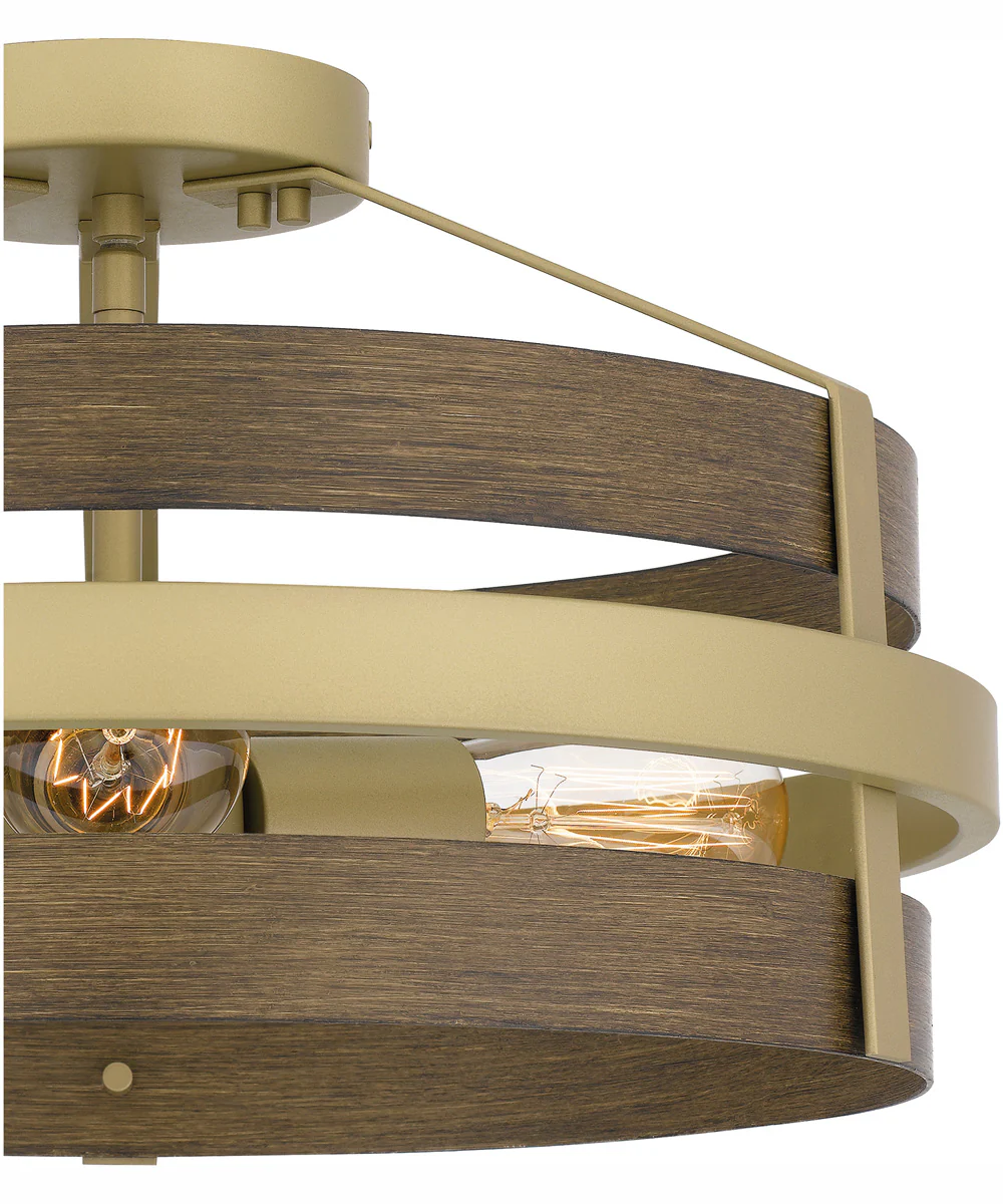 Gadsen Medium 3-light Semi Flush Mount Champagne Gold - Image 6