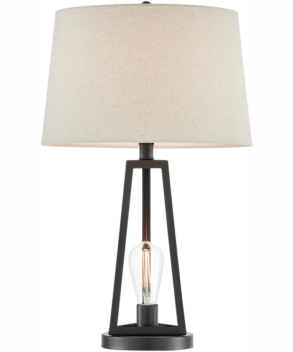Galini 1-Light 2 Pack-Table Lamp With N.Light Black/Oatmeal Shade - Image 5
