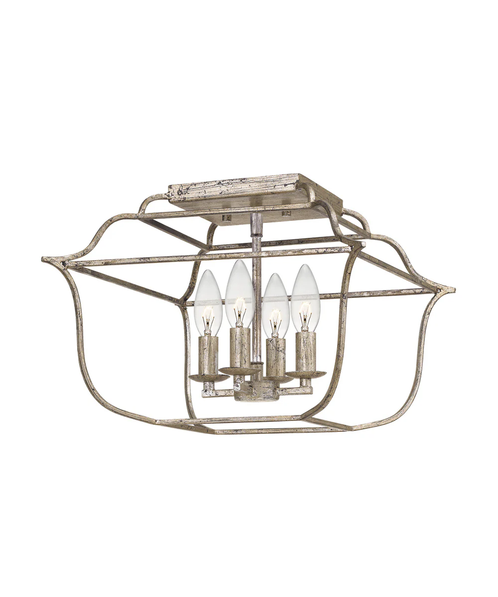 Gallery 4-light Semi Flush Mount Century Silver Leaf - Image 2