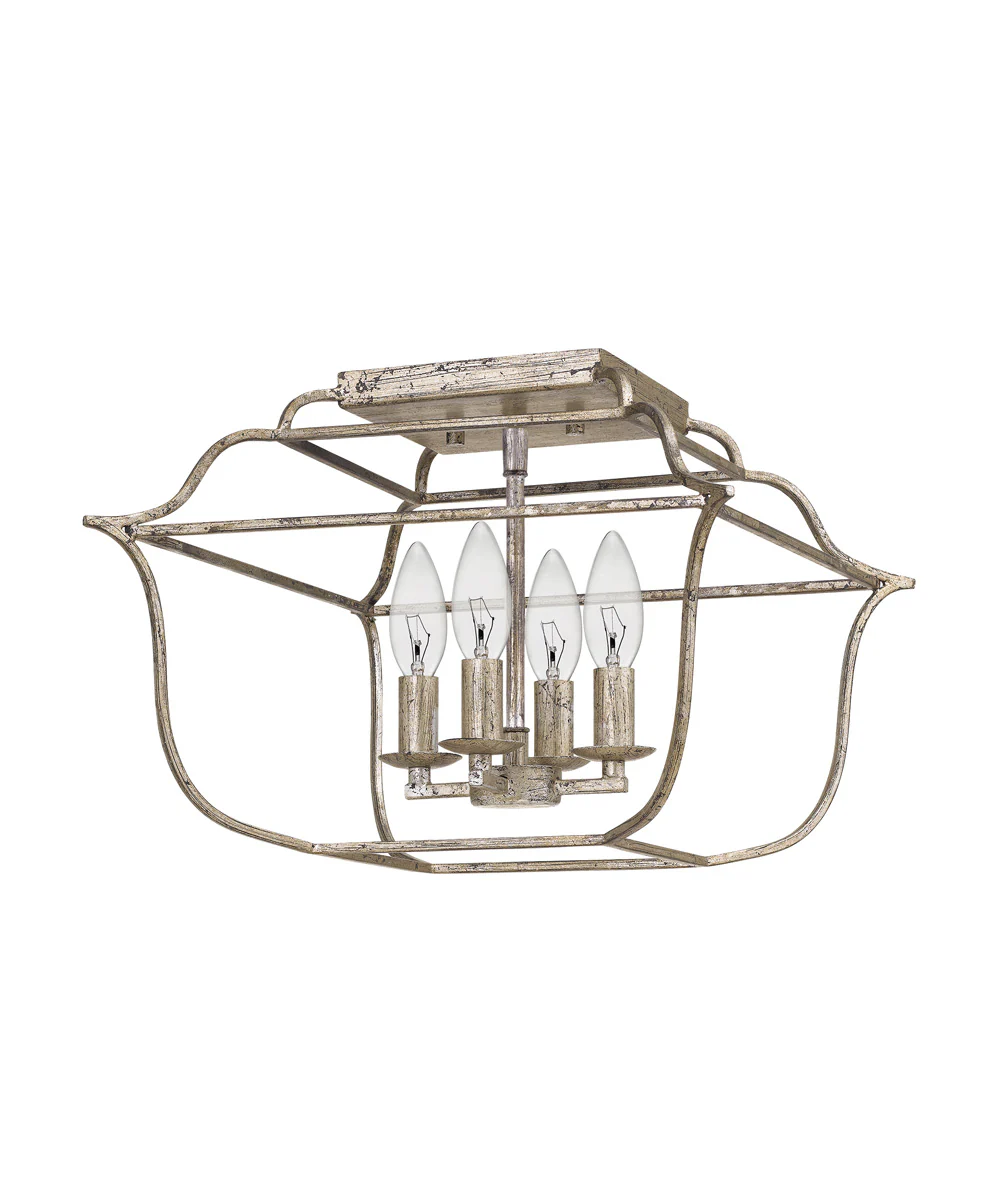 Gallery 4-light Semi Flush Mount Century Silver Leaf - Image 3