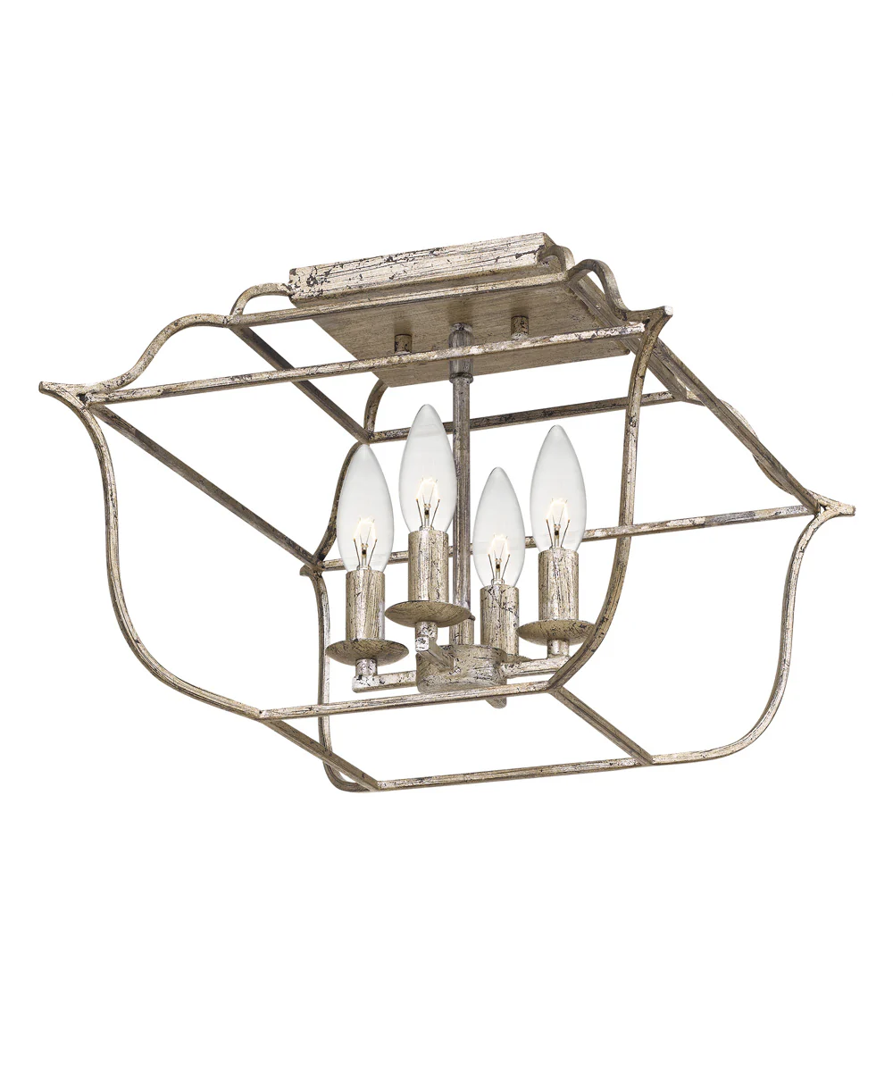 Gallery 4-light Semi Flush Mount Century Silver Leaf - Image 4