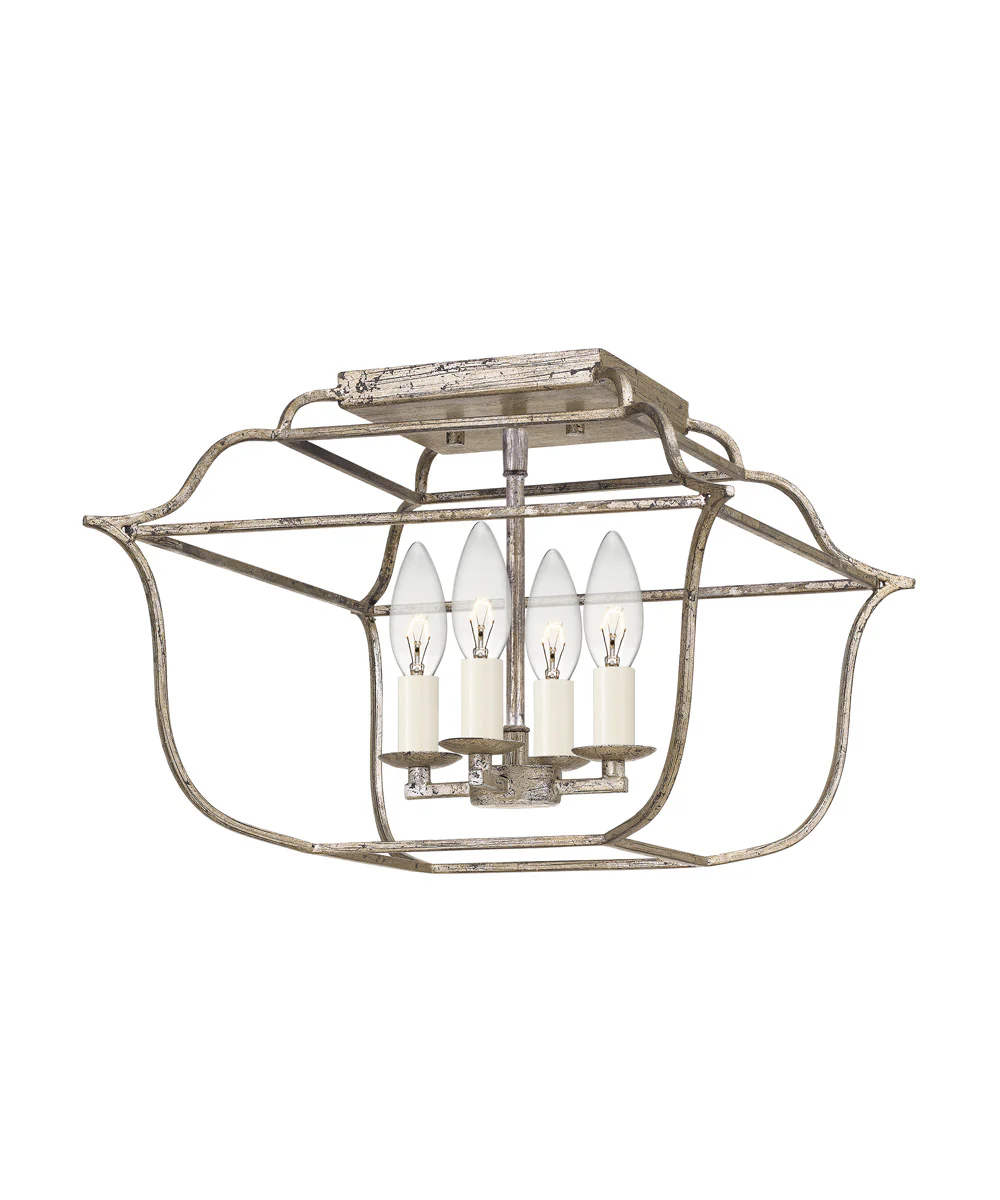Gallery 4-light Semi Flush Mount Century Silver Leaf - Image 6