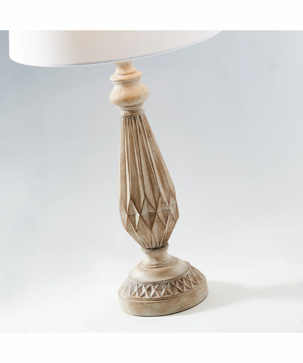Garo 1-Light 2 Pack-Table Lamp Brushed Wood Finished/White Linen - Image 2