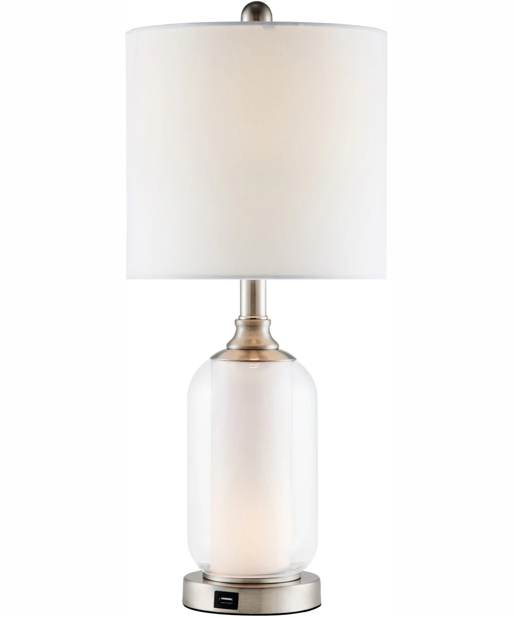 Garton 1-Light 2 Pack-Table Lamp With Nite Brushed Nickel/White Shade - Image 5