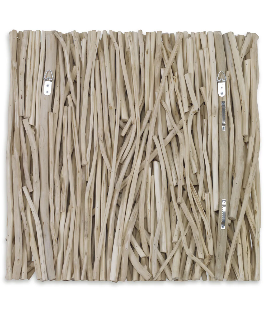 Gathered Teak Square Bleached Wood Wall Decor - Image 5