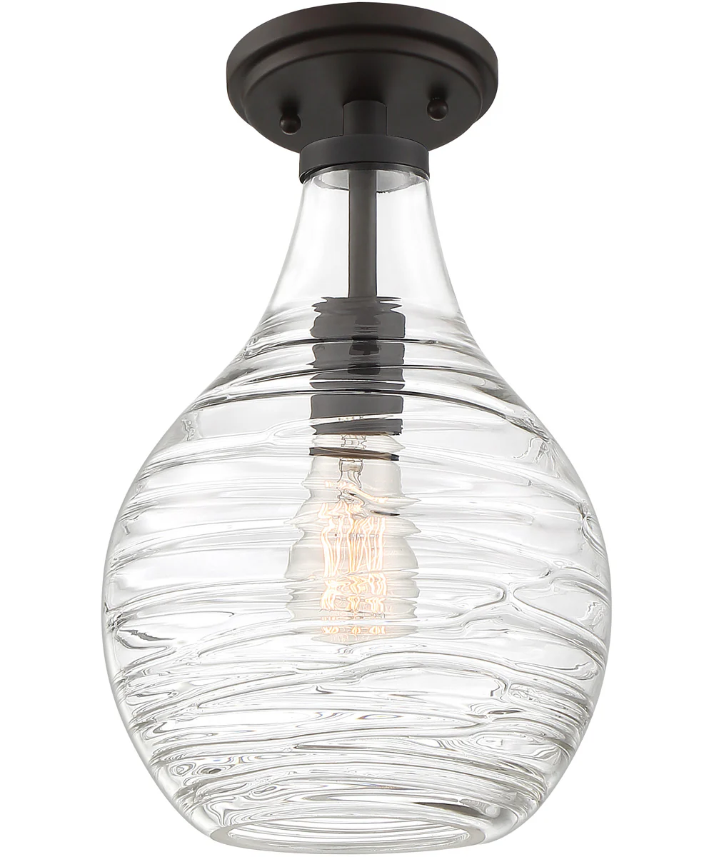 Genie 1-light Semi Flush Mount Old Bronze