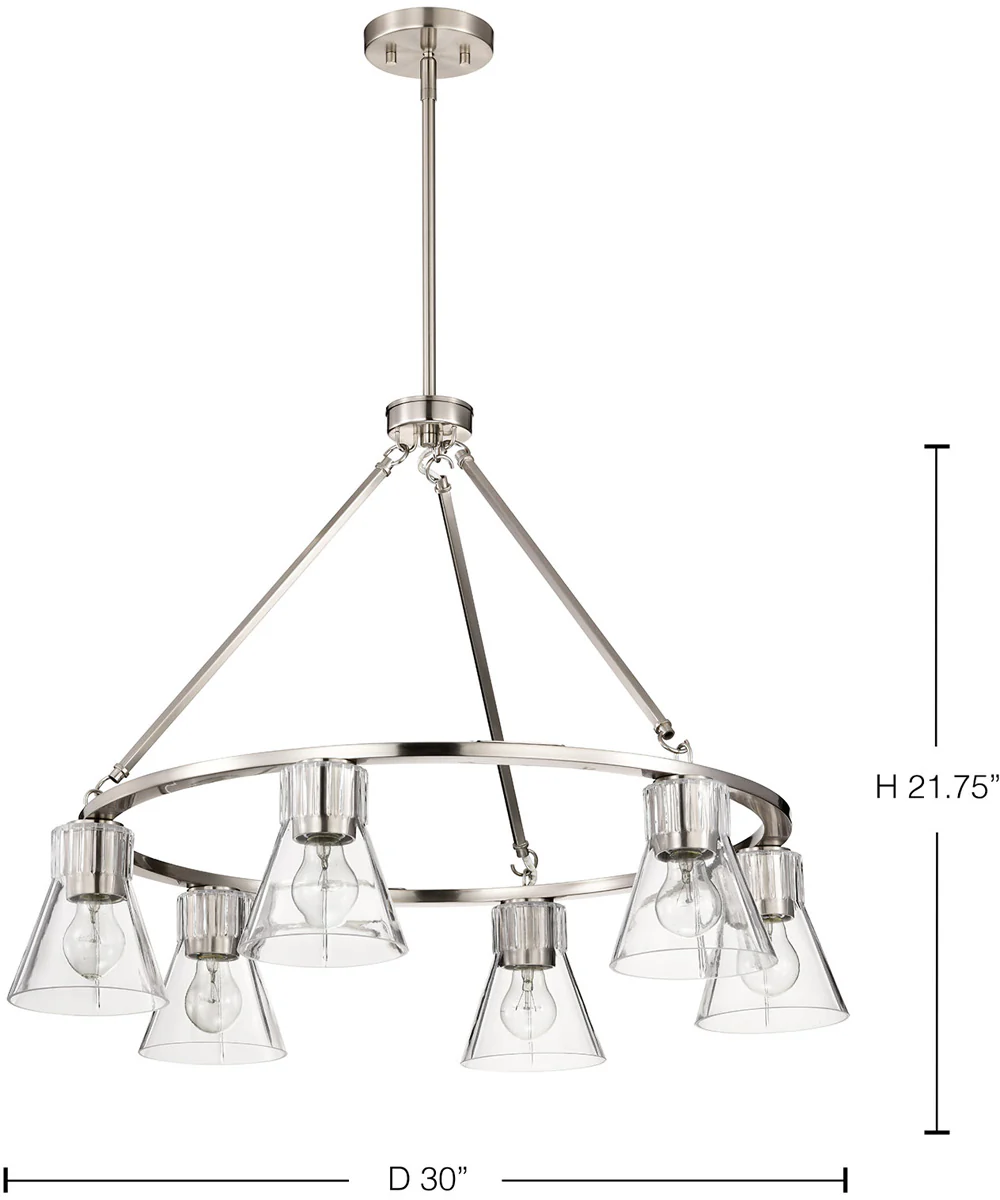 Gianna 6-Light Chandelier Brushed Nickel - Image 12