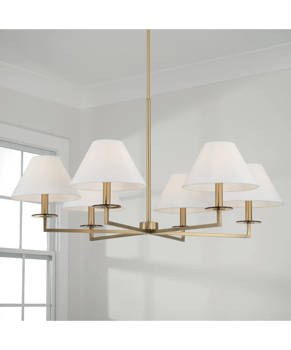 Gilda 6-Light Chandelier Aged Brass - Image 2