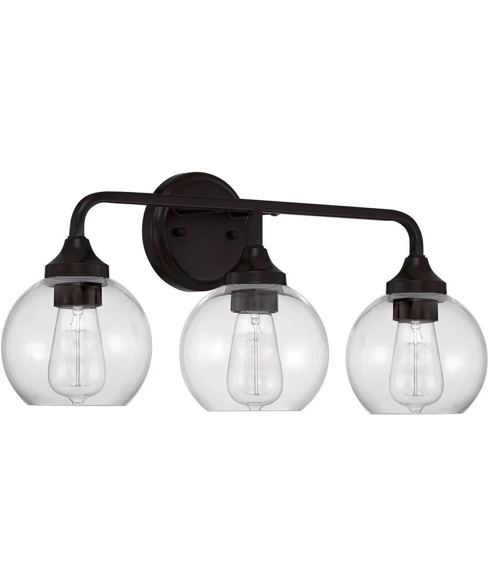 Glenda 3-Light Vanity Flat Black
